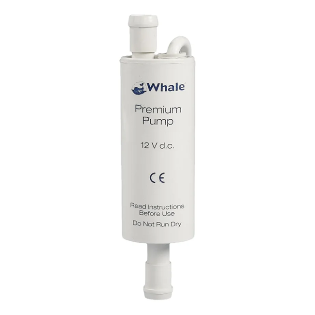 Whale Premium inline drukpomp 12 V voor camper, caravan of boot, debiet 13 L/min en ca. 1 bar werkdruk
