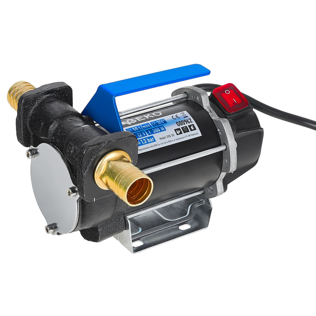 GEKO Mobiele dieselpomp 12 V 300 W met filter en terugslagklep, aanzuighoogte tot 3 m
