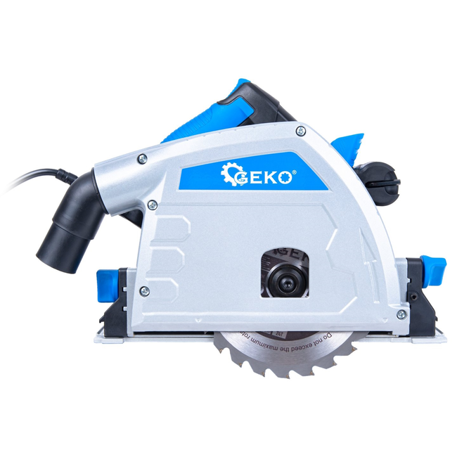 GEKO Invalcirkelzaag met geleiderail 1200 W, 165 mm, zaagdiepte 56 mm, 3 zaagbladen, tot 12 mm langs de wand, 2 m kabel