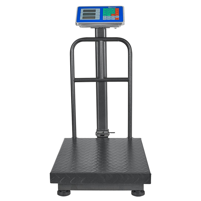 GEKO Platformweegschaal 300 kg met prijsberekening, 7 prijsgeheugens en accu tot ca. 60 uur