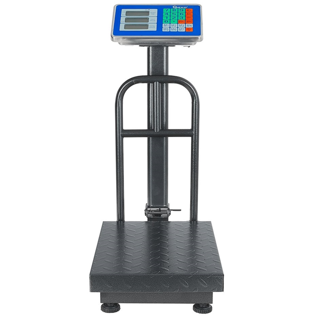 GEKO GEKO platformweegschaal 150 kg met tarra, optelfunctie 0 tot 99 en 7 prijsgeheugens