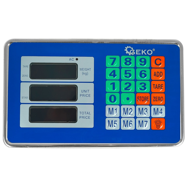 GEKO GEKO platformweegschaal 150 kg met tarra, optelfunctie 0 tot 99 en 7 prijsgeheugens