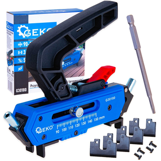 GEKO Montagesjabloon voor terrasplanken 90-150 mm, 50° boorgeleiding en voegen 3,5-5,5 mm