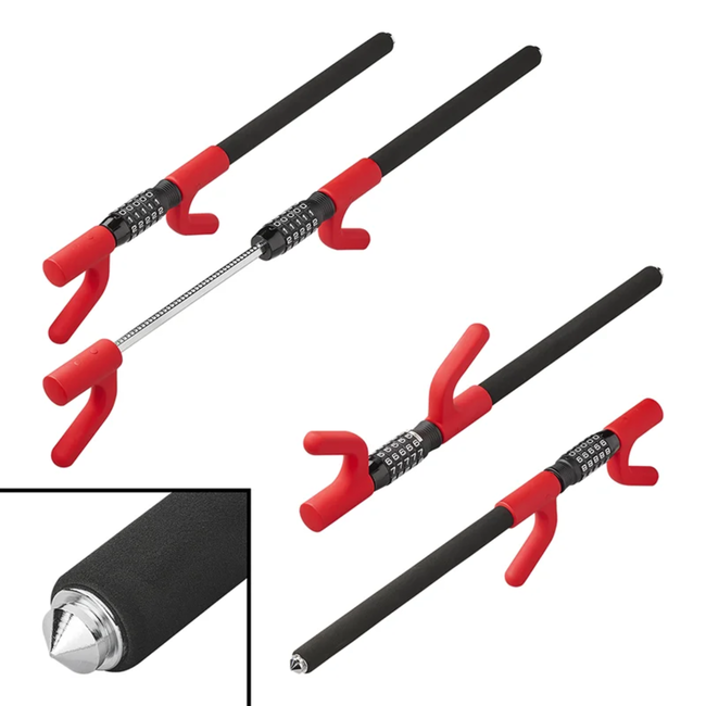 ProPlus Rood verstelbaar stuurslot met 5-cijferige code, zonder sleutel, universeel voor voertuigbeveiliging