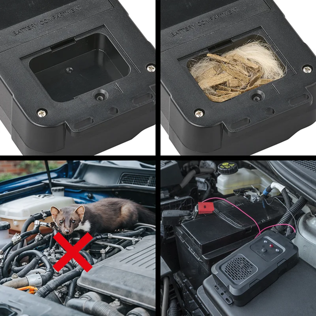 ProPlus Dierenvriendelijke marterverjager met ultrasoon geluid en lichtflitsen, voeding via batterij, USB of auto-accu