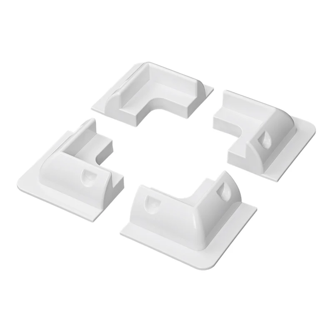 Proplus  Witte hoeksteunen voor zonnepaneel set van 4, ABS, 5,7 x 15 x 15 cm, verlijmen op dak