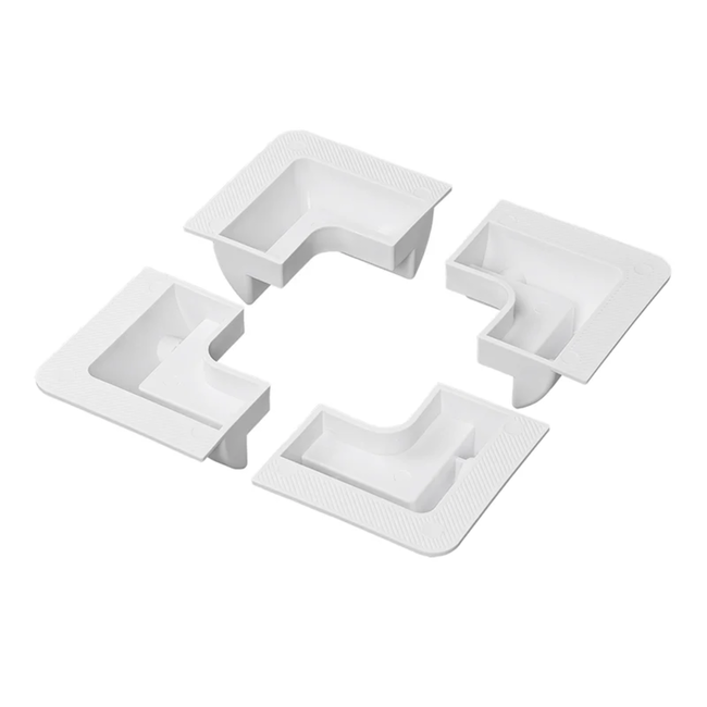 Proplus  Witte hoeksteunen voor zonnepaneel set van 4, ABS, 5,7 x 15 x 15 cm, verlijmen op dak