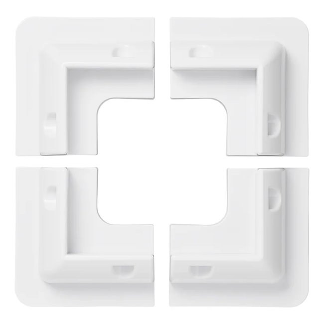 Proplus  Witte hoeksteunen voor zonnepaneel set van 4, ABS, 5,7 x 15 x 15 cm, verlijmen op dak
