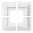 Proplus  Witte hoeksteunen voor zonnepaneel set van 4, ABS, 5,7 x 15 x 15 cm, verlijmen op dak