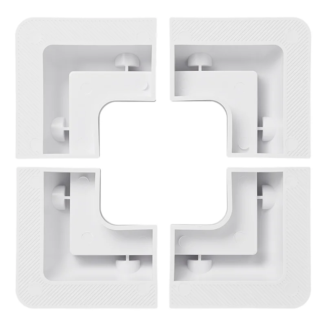 Proplus  Witte hoeksteunen voor zonnepaneel set van 4, ABS, 5,7 x 15 x 15 cm, verlijmen op dak