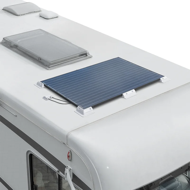 Proplus  Witte hoeksteunen voor zonnepaneel set van 4, ABS, 5,7 x 15 x 15 cm, verlijmen op dak