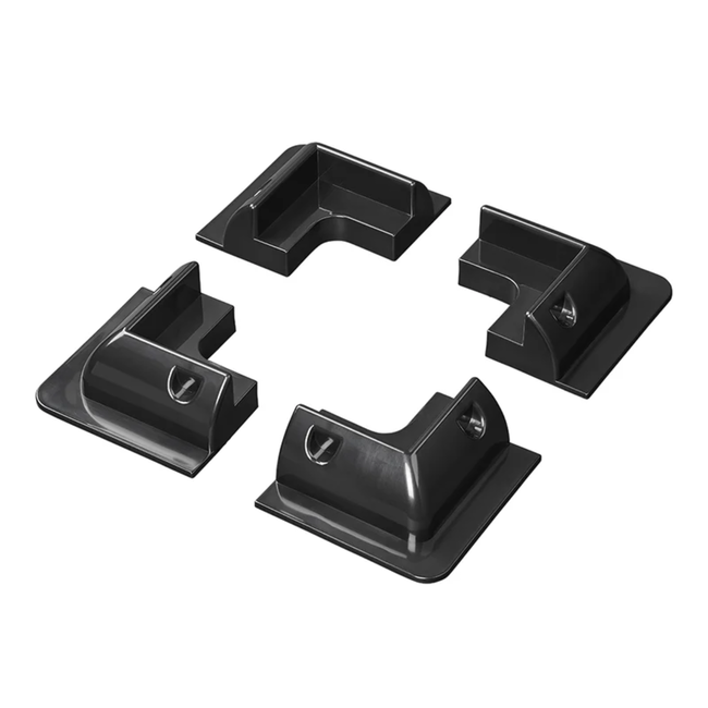 Proplus Hoeksteunen zonnepaneel zwart set van 4, ABS, 5,7 x 15 x 15 cm, verlijmen op dak