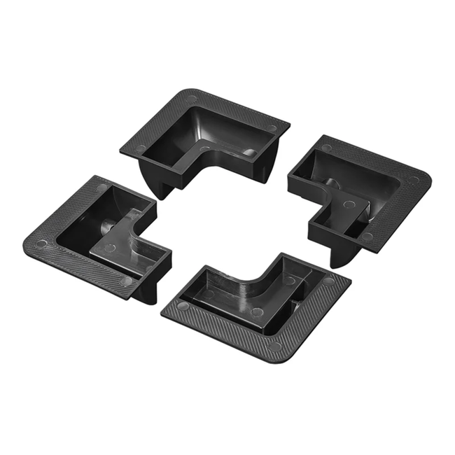 Proplus Hoeksteunen zonnepaneel zwart set van 4, ABS, 5,7 x 15 x 15 cm, verlijmen op dak
