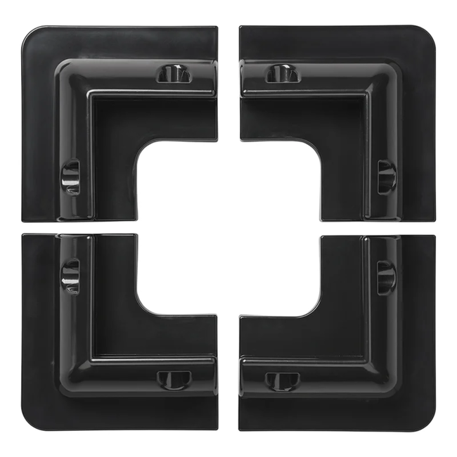 Proplus Hoeksteunen zonnepaneel zwart set van 4, ABS, 5,7 x 15 x 15 cm, verlijmen op dak