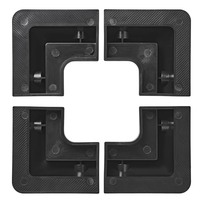 Proplus Hoeksteunen zonnepaneel zwart set van 4, ABS, 5,7 x 15 x 15 cm, verlijmen op dak
