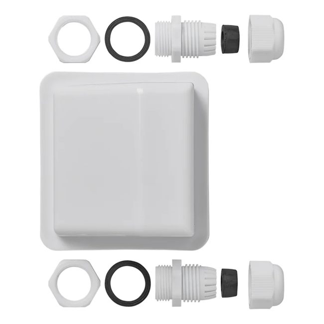 Proplus Witte dakdoorvoer voor zonnepanelen en dakinstallaties, 2-voudig, 5 x 9,3 x 11,2 cm, eenvoudige montage