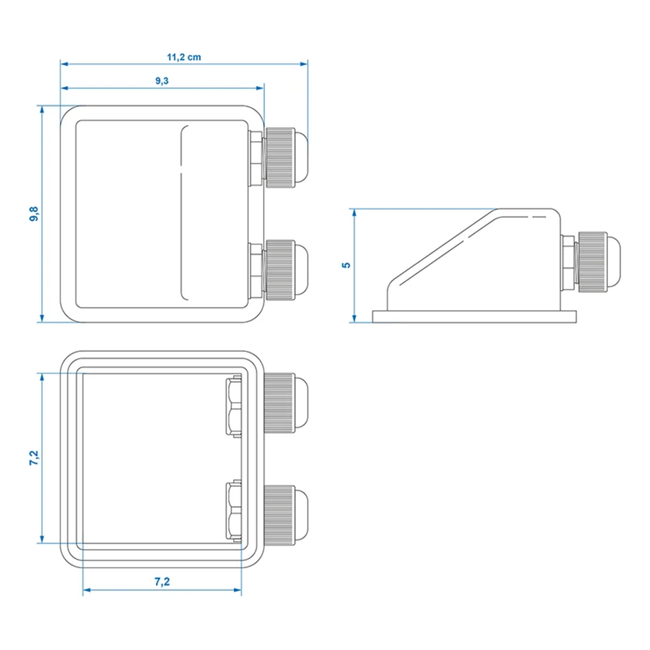 Proplus Witte dakdoorvoer voor zonnepanelen en dakinstallaties, 2-voudig, 5 x 9,3 x 11,2 cm, eenvoudige montage