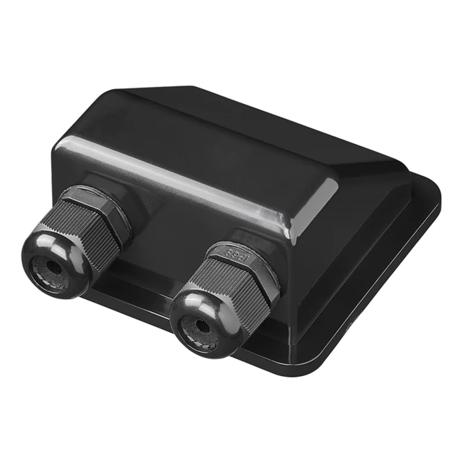 Proplus Zwarte dakdoorvoer 2-voudig voor zonnepanelen en dakinstallaties, 5 x 9,3 x 9,8 cm, eenvoudige montage