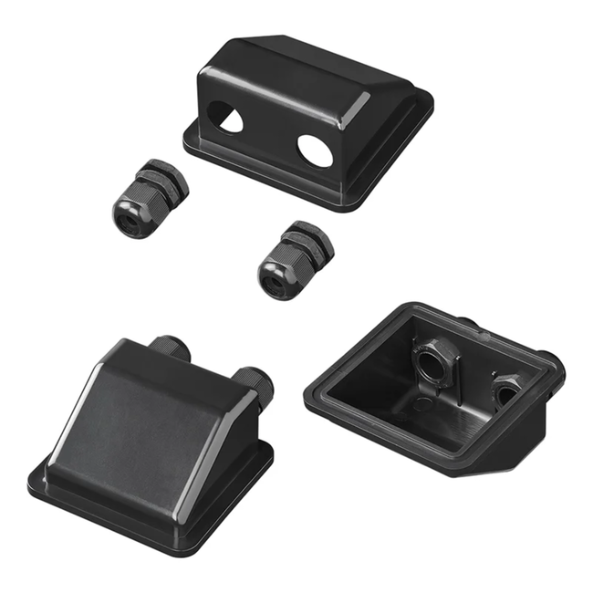 Proplus Zwarte dakdoorvoer 2-voudig voor zonnepanelen en dakinstallaties, 5 x 9,3 x 9,8 cm, eenvoudige montage