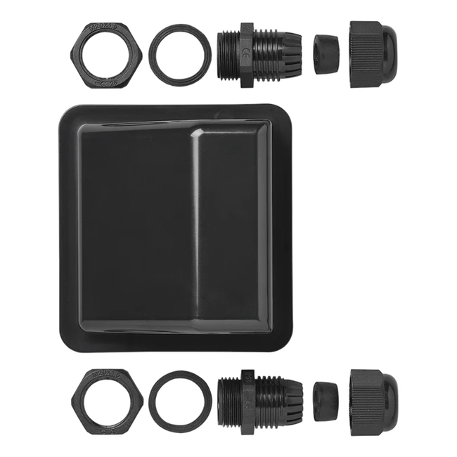 Proplus Zwarte dakdoorvoer 2-voudig voor zonnepanelen en dakinstallaties, 5 x 9,3 x 9,8 cm, eenvoudige montage