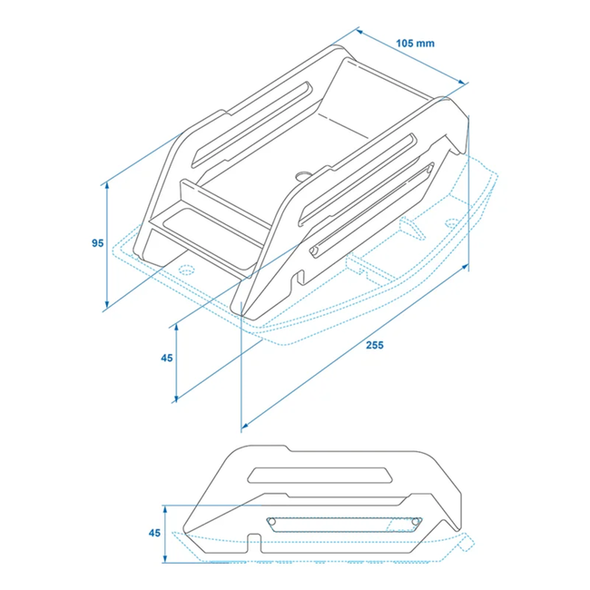 Proplus Adapterset 45 mm voor uitdraaisteunen, set van 4, inclusief bevestigingsmateriaal en borgpin