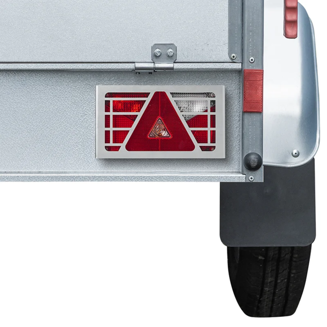 Proplus Achterlichtbeschermer van 3 mm gewalste plaat, 250 x 141 x 65 mm, blauw-wit verzinkt