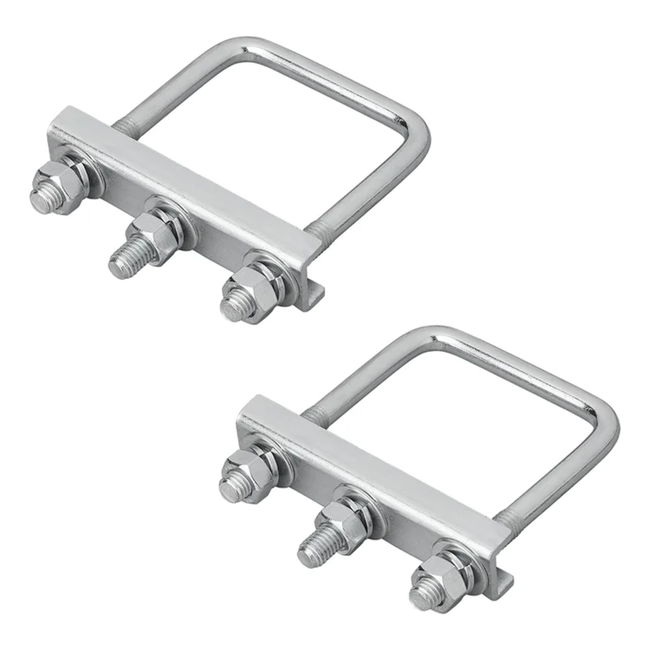 Proplus U-beugels vierkant 70 mm voor neuswielklemhouder, M10 draad, thermisch verzinkt, set van 2