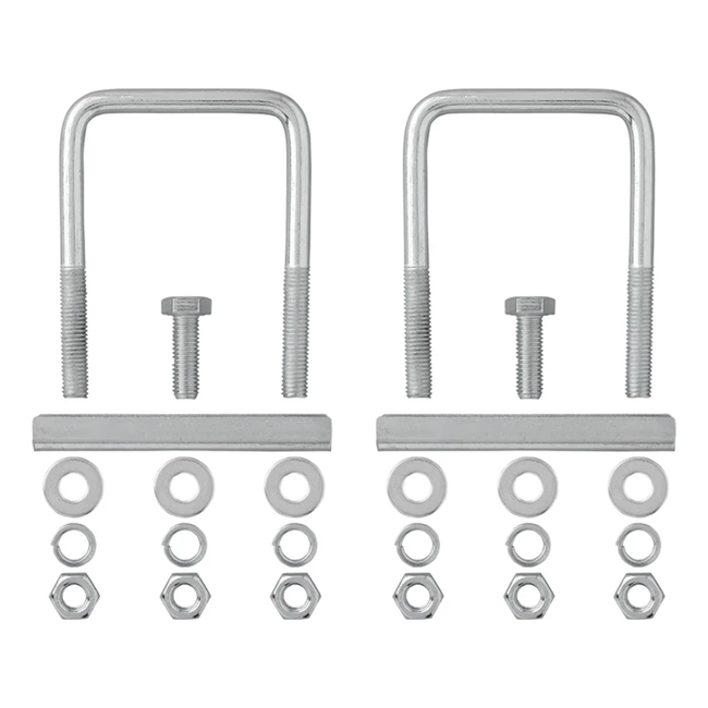 Proplus U-beugels vierkant 70 mm voor neuswielklemhouder, M10 draad, thermisch verzinkt, set van 2