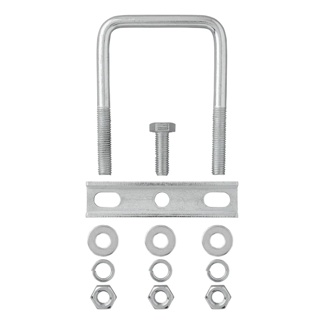 Proplus U-beugels vierkant 70 mm voor neuswielklemhouder, M10 draad, thermisch verzinkt, set van 2