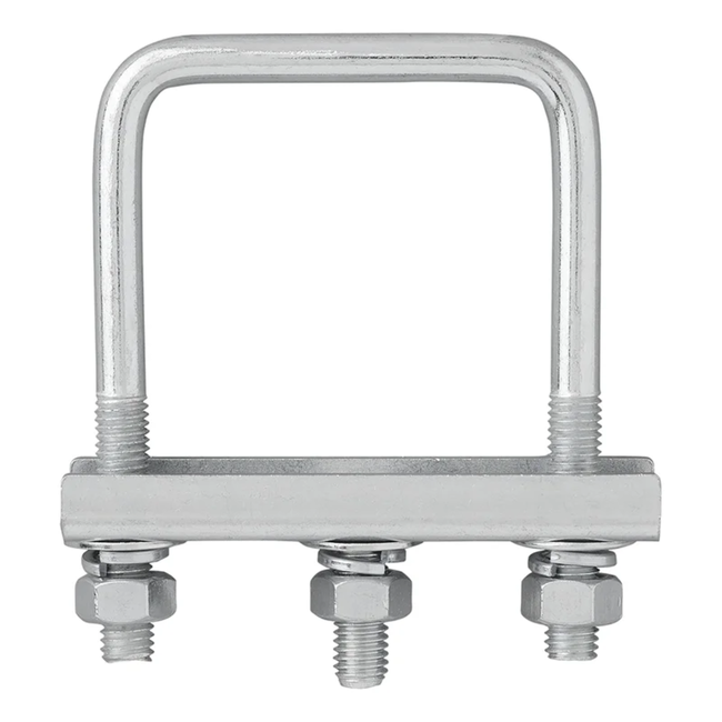 Proplus U-beugels vierkant 70 mm voor neuswielklemhouder, M10 draad, thermisch verzinkt, set van 2