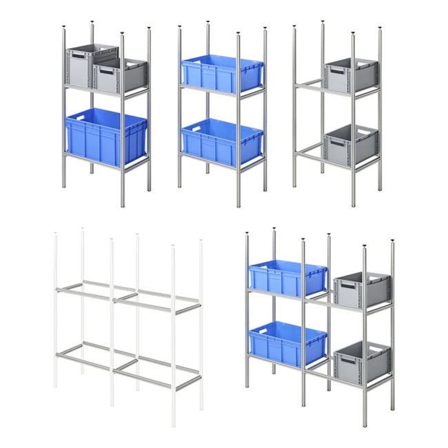Proplus Uitbreidingsset campergarage opbergsysteem met geanodiseerd aluminium, extra dragers en buizen 25 x 25 mm