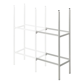 ProPlus Uitbreidingsset aluminium opbergsysteem voor campergarage, 3 extra vakken en verstelbaar 141 tot 145 cm