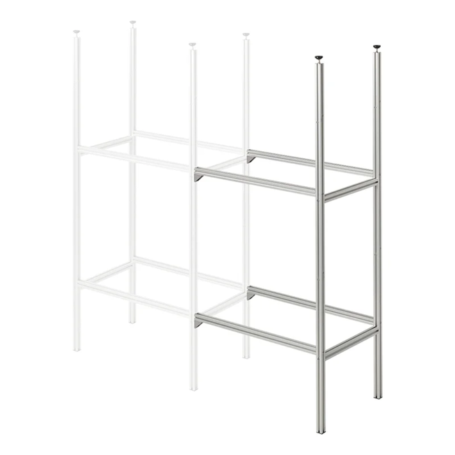 Proplus Uitbreidingsset aluminium opbergsysteem voor campergarage, 3 extra vakken en verstelbaar 141 tot 145 cm