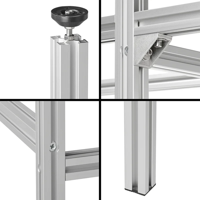 Proplus Uitbreidingsset aluminium opbergsysteem voor campergarage, 3 extra vakken en verstelbaar 141 tot 145 cm