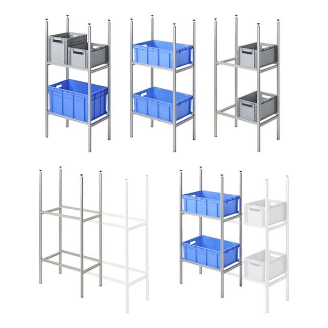 Proplus Opbergsysteem voor campergarage van geanodiseerd aluminium, verstelbaar 141 tot 145 cm, uitbreidbaar