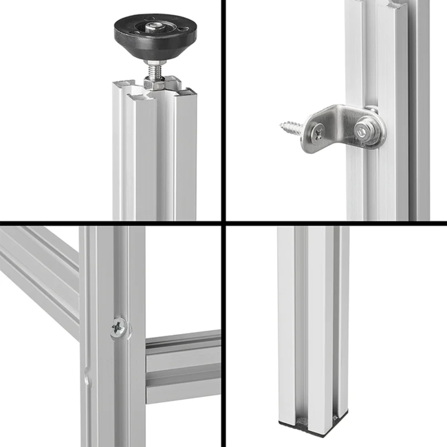 Proplus Opbergsysteem voor campergarage van geanodiseerd aluminium, verstelbaar 141 tot 145 cm, uitbreidbaar