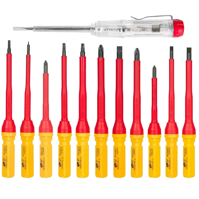 GEKO Geïsoleerde VDE schroevendraaierset 13-delig voor elektrisch werk