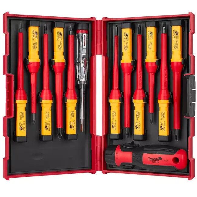 Tvardy Geïsoleerde VDE schroevendraaierset 13-delig voor elektrisch werk