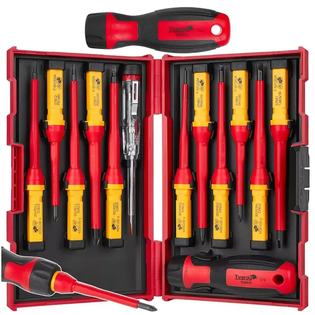 Tvardy Geïsoleerde VDE schroevendraaierset 13-delig voor elektrisch werk