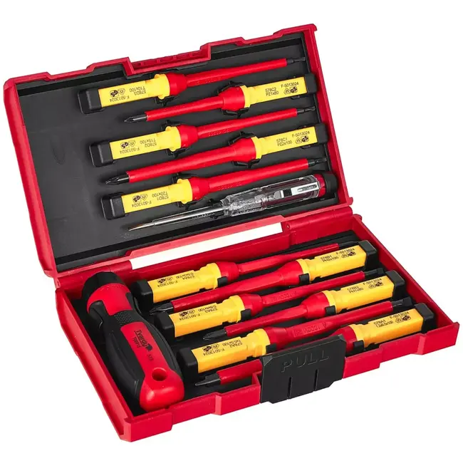 Tvardy Geïsoleerde VDE schroevendraaierset 13-delig voor elektrisch werk