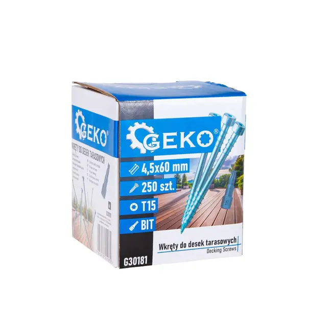 GEKO Terrasschroeven 4,5 x 60 mm Torx T15 250 stuks met bit