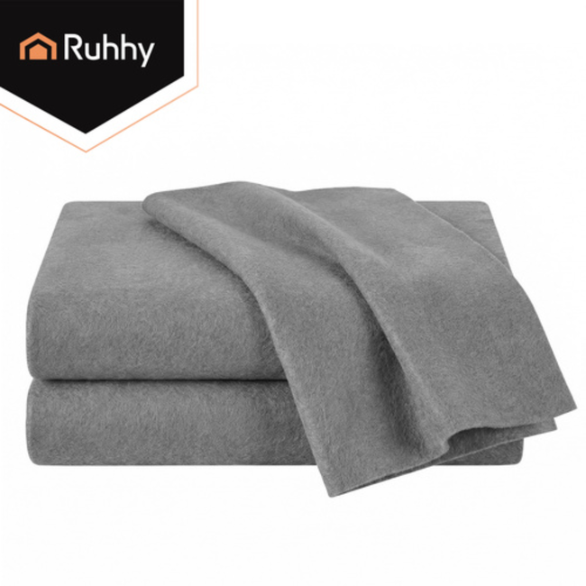 Ruhhy Raamdoeken microvezel 30 x 40 cm set 3 stuks grijs, nat en droog te gebruiken voor ramen, spiegels en autoruiten