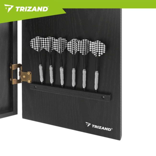 Trizand Elektronisch dartbord met afsluitbare kast, speelveld 35 cm, 4 LED displays, 27 spellen, 243 varianten, 1 tot 16 spelers, netvoeding