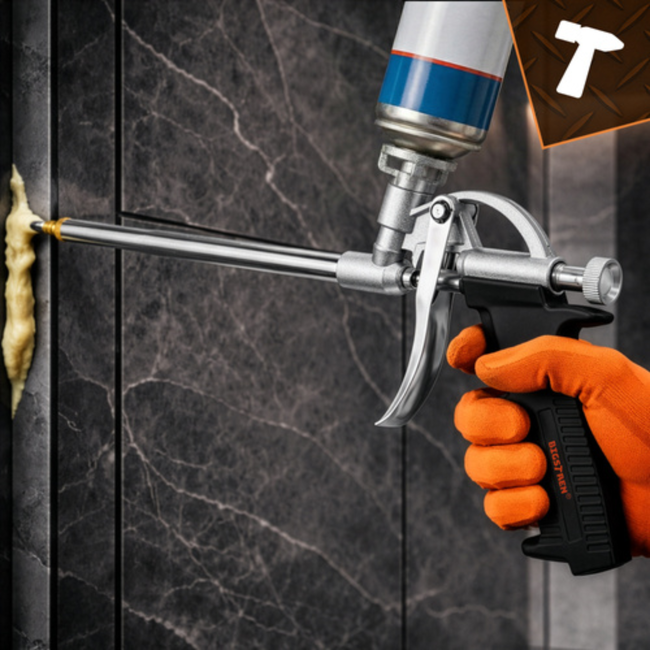 Bigstren Montageschuimpistool met stelknop en antislip handgreep, voor montageschuim en lijmschuim, netjes werken