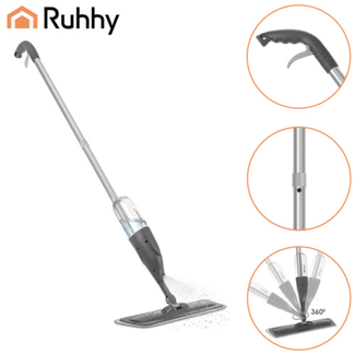 Ruhhy Spray mop 120 cm met sprayer in handgreep, 300 ml tank en 3 pads, voor laminaat en tegels