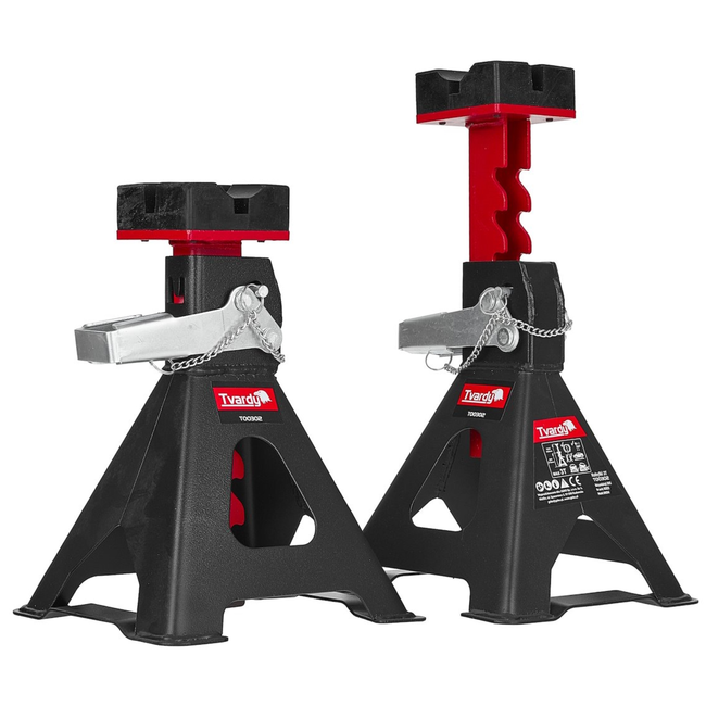 Tvardy Verstelbare assteunen voor auto 275 tot 430 mm, set van 2 met rubberen zadel en brede basis 200 x 200 mm