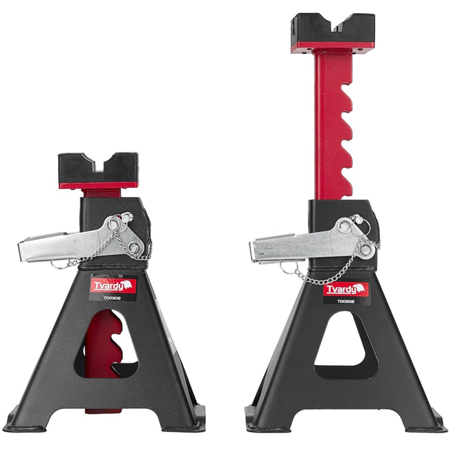 Tvardy Verstelbare assteunen voor auto 275 tot 430 mm, set van 2 met rubberen zadel en brede basis 200 x 200 mm