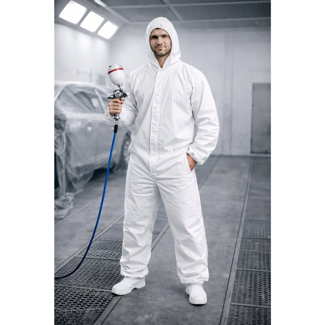 GEKO Schilderoverall XL 55 g/m2 met PE coating, type 5/6 tegen stof en lichte vloeistofspatten, met capuchon