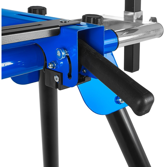 GEKO Afkortzaag standaard met inklapbare poten en verstelbare steunhoogte 810 tot 910 mm, voor lange werkstukken