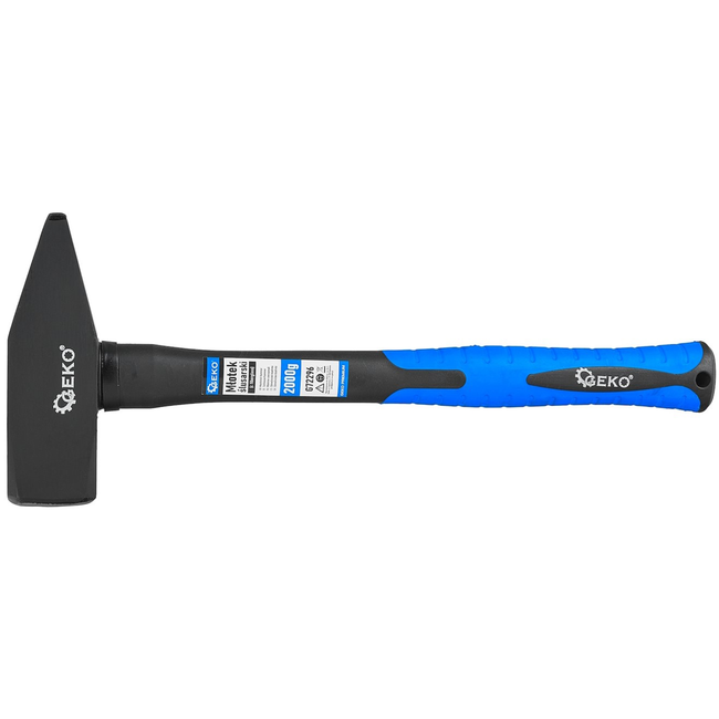 GEKO Hamer set 7 gewichten met glasvezel steel, 100 g 200 g 300 g 500 g 1000 g 1500 g 2000 g, voor werkplaats en bouw